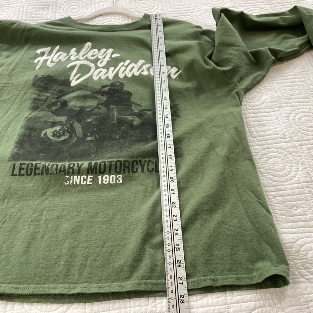 Harley Davidson Men's Green T-shirt Graphic Biker Long Sleeves L Cancun Mexico - Picture 6 of 14